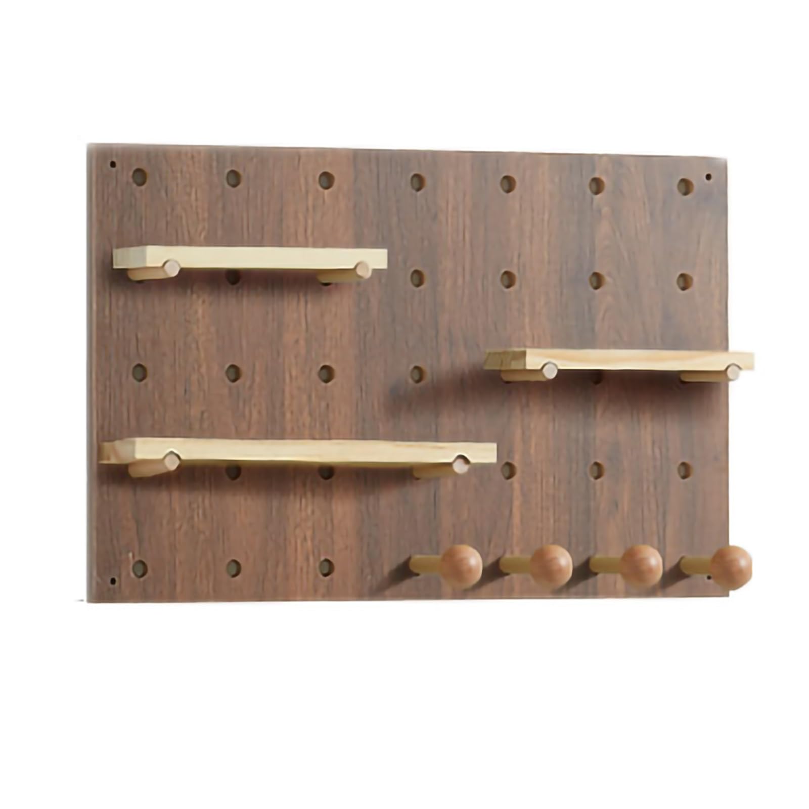 Generisch Wand-Organizer-Set aus Holz für Stecktafeln, multifunktionale Stecktafel-Anzeige für Zuhause, Büro, Garage – langlebige braune Aufbewahrungslösung, 55,9 x 74,9 cm