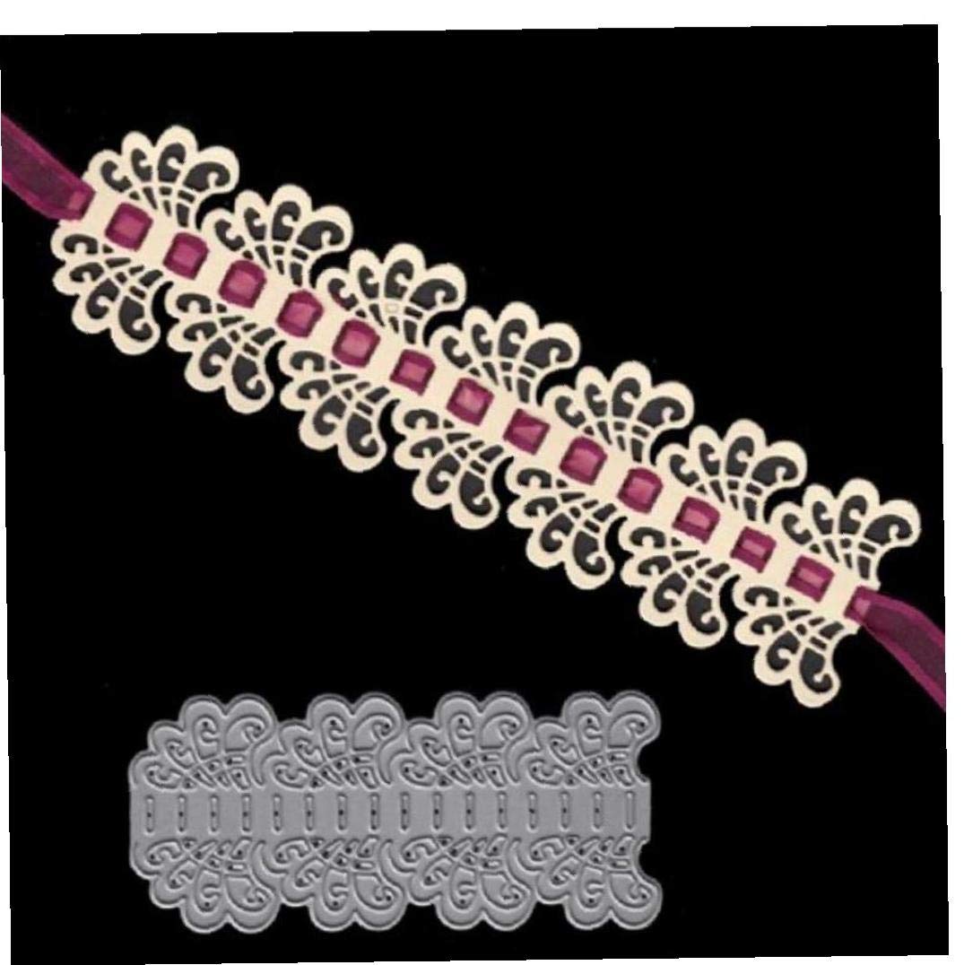 Casecover Silver Flower Border Metal Cutting Die Lace Stencils Embossing Die Cut Scrapbooking Decorative Crafts Paper Cards Making