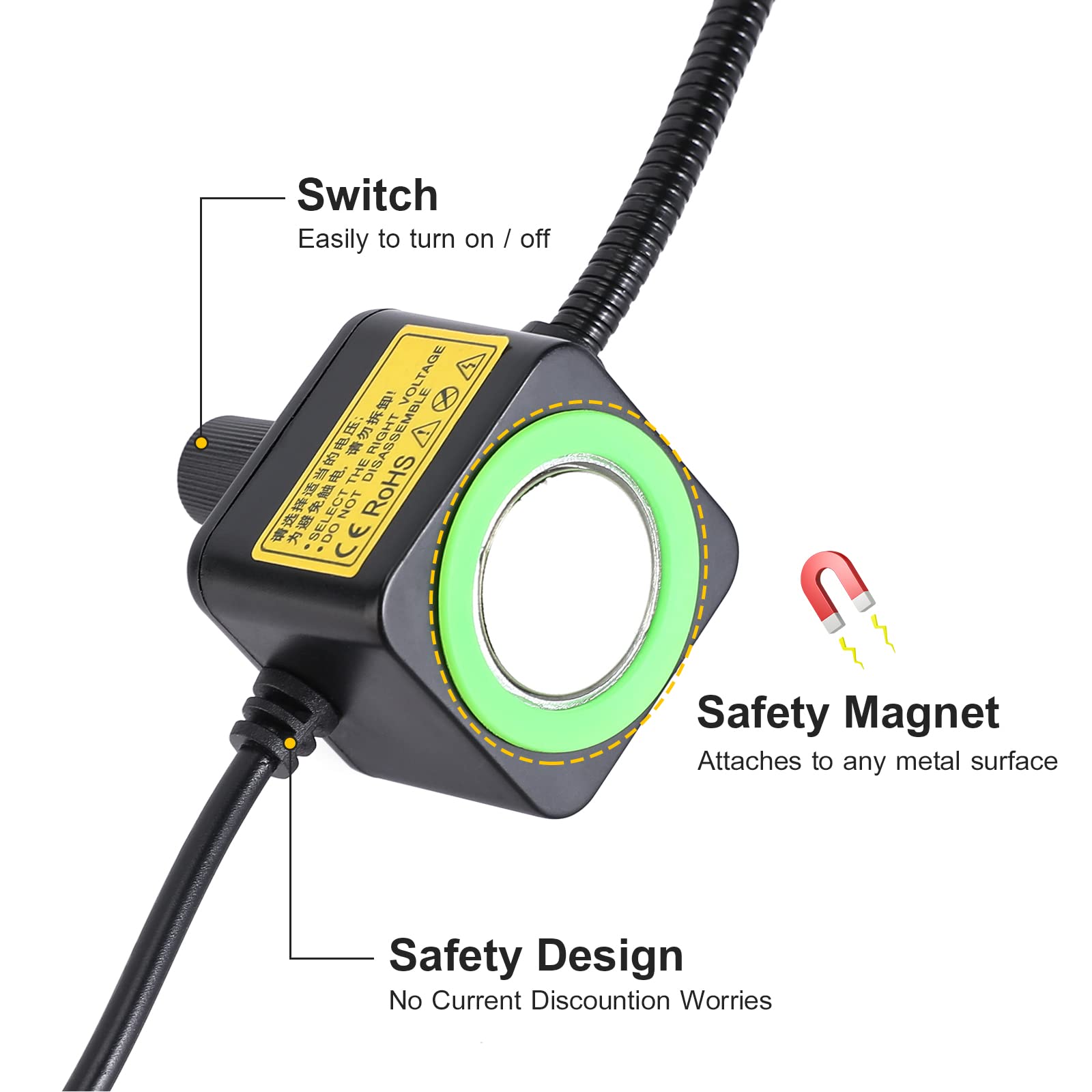 Luz LED Magnética Para Máquina De Coser Natudeco | 10 LED, 0,5W, 6000-6500K | Versátil Para Tornos, Taladros, Fresadoras