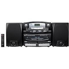 Supersonic Black Edition Vintage Bluetooth Stereo System Home Music Audio System,CD/MP3 Player,AM/FM Radio,Dual Cassette Player/Rec USB inputs,Detachable Speakers,AC/DC,(Remote Included)Matte Black