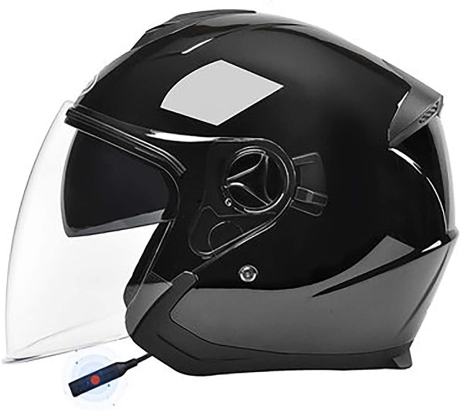 Casco Da Moto Bluetooth Con Microfono Integrato, Casco Aperto ECE Unisex Per Adulti, 3/4, Per Ciclomotore E Scooter B1,54-59cm