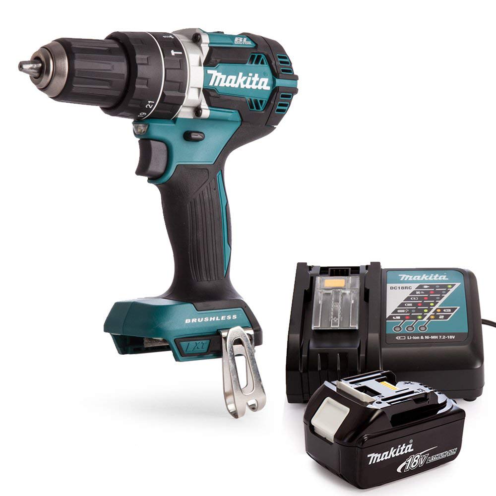 Makita DHP484Z 18v Li-ion Brushless Combi Drill with 1 x 3Ah Battery & Charger