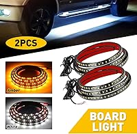 Vista 2 de Tira de luz LED para estribo de camión de 60 pulgadas, señal de giro ámbar secuencial DRL y luz blanca de cortesía, 288 LED, impermeable, flexible