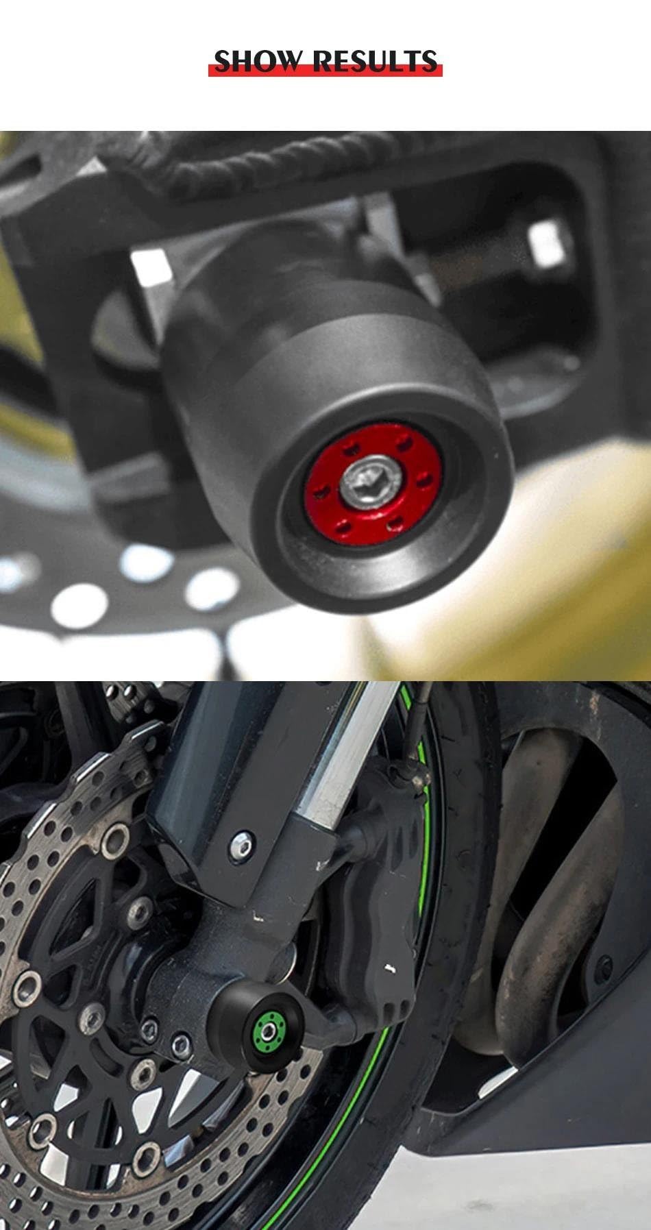 Tamponi Paratelaio per Kawasaki per ZX-6R per ZX6R per Ninja636 per Ninja 636 2009-2021 Moto Anteriore ASSE Posteriore Forcella Cursore Ruota Protezione Protezione paraurti(Verde)