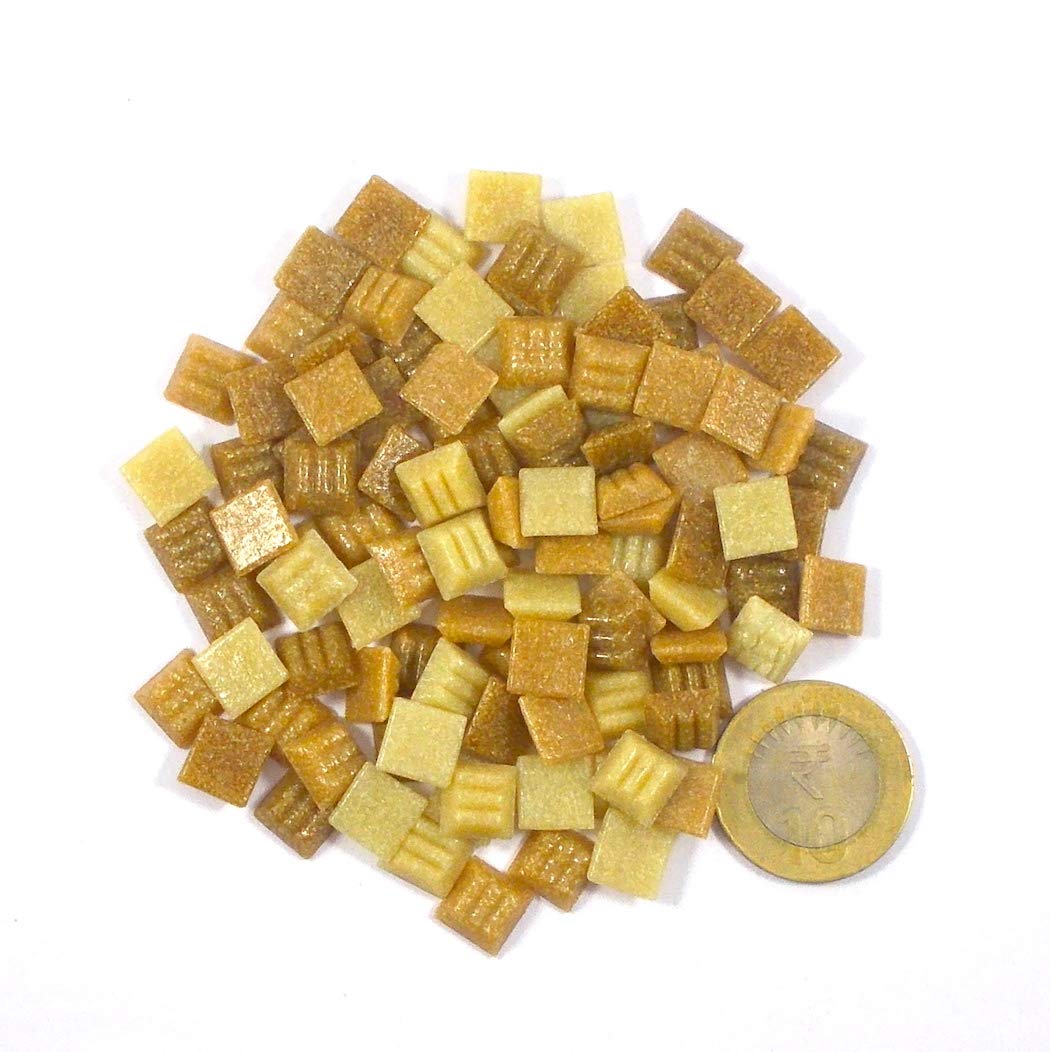 Sai Mosaic Art 10x10mm Vitreous Assorted Brown Colour Mosaic 100 Gm Pack-image-26