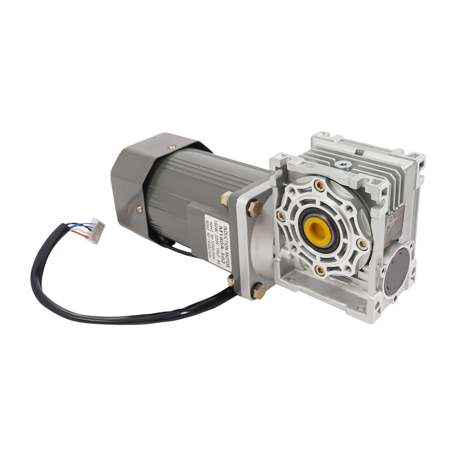 Motoriduttore a vite senza fine da 220 V e 180 W con regolatore di velocità – Ingranaggio a vite senza fine motore velocità regolabile, coppia 35 NM – Riduttore per industria, automazione