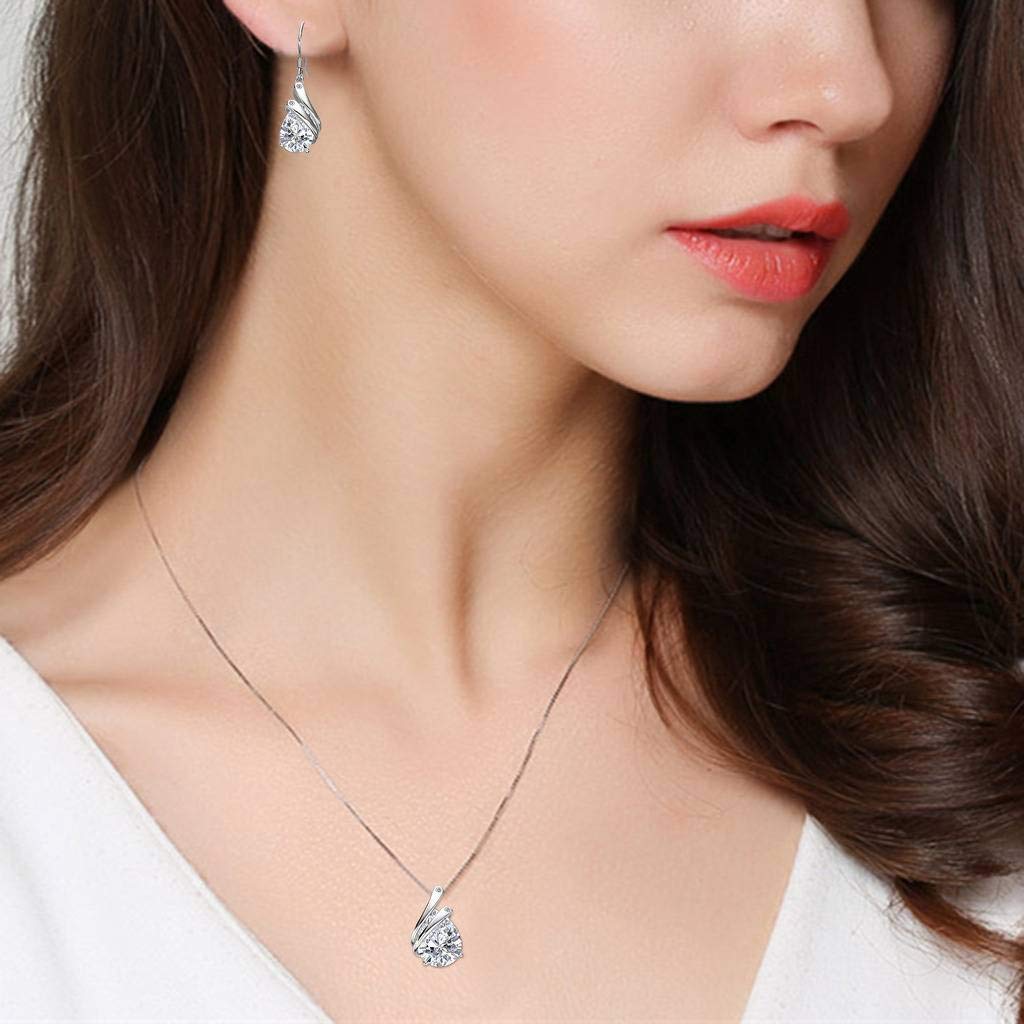 Donna Parure gioielli-Collana Orecchini Delicato Elegante con Argento
