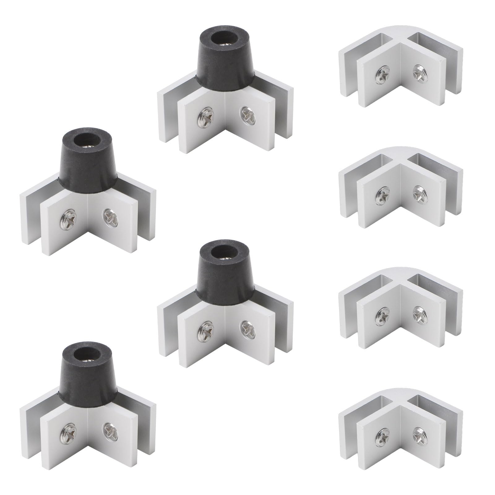 Celestial Windschutz-Hardware-Set Für Gas-Feuerstellen – 4 Ecken Mit Gummifüßen, Aluminium, Für Maßgeschneidertes Glas