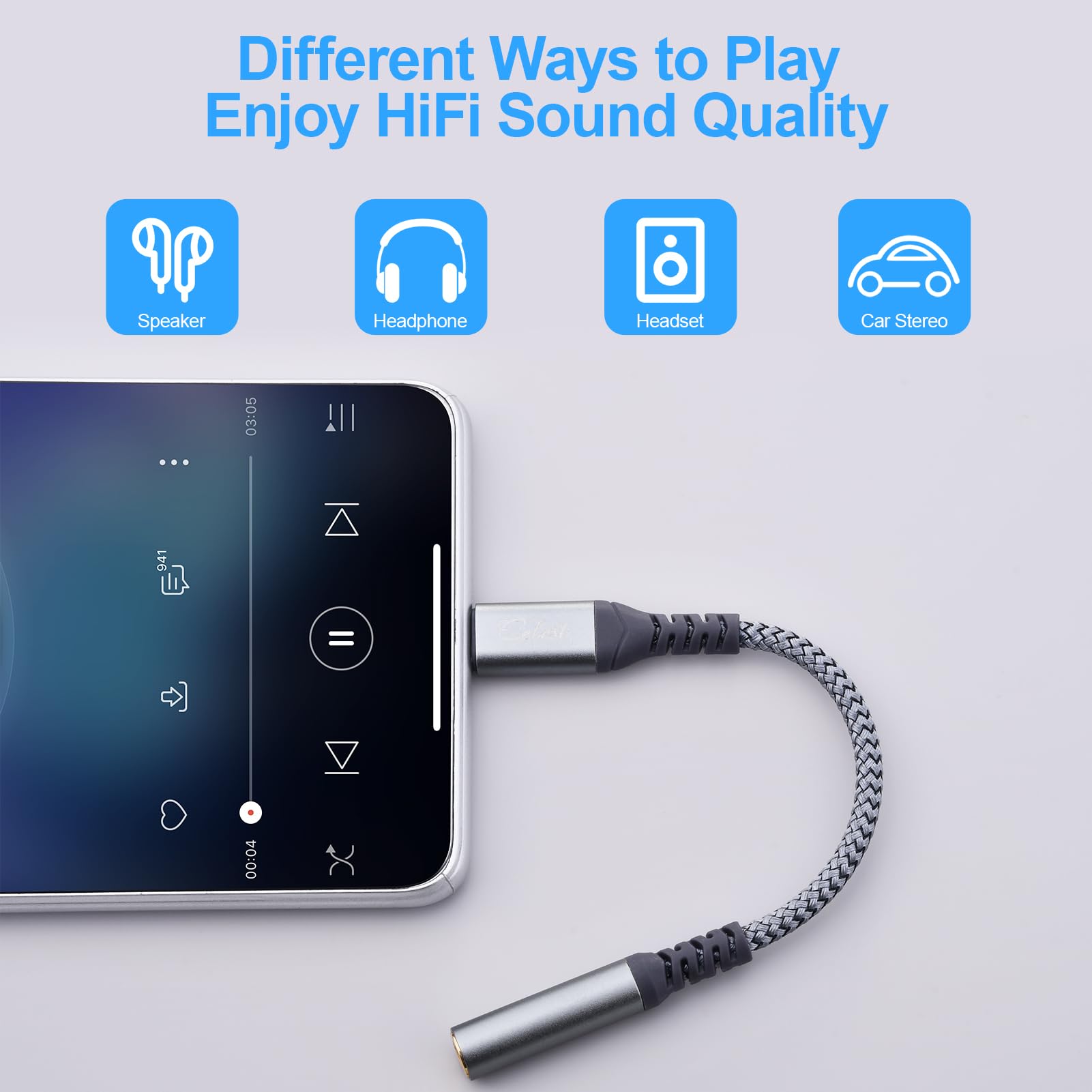 Celest USB Type C to 3.5mm Headphone Jack Adapter, USB C to Aux Female Audio Dongle Cable Cord Compatible with iPhone 15/15 Pro/15 Plus/15 Pro Max,Samsung Galaxy S24 S23 S22,iPad Pro,MacBook