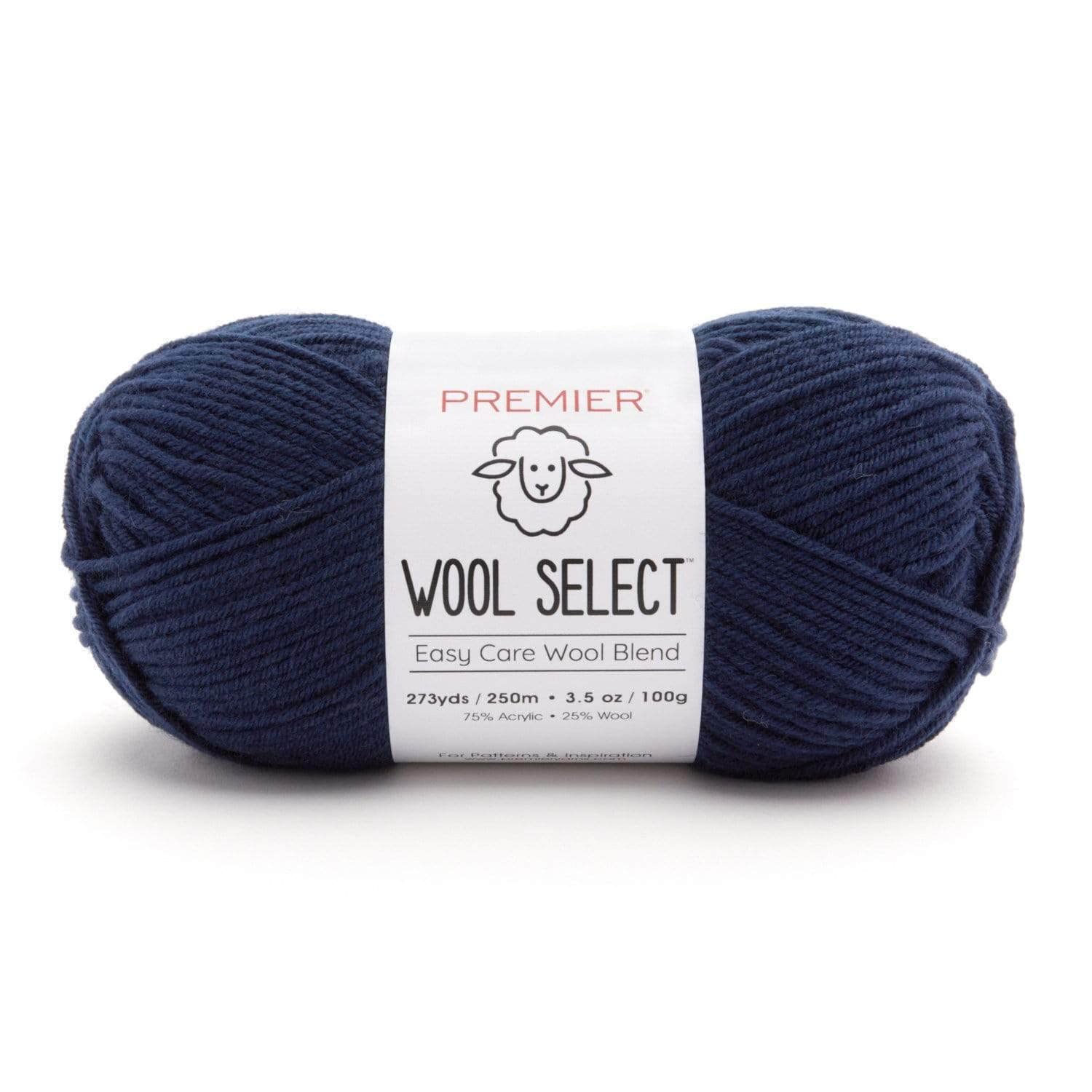 Evita el pilling con lana Premier Yarns Navy Yarn Wool Select hilo azul marino que no pica en la piel
