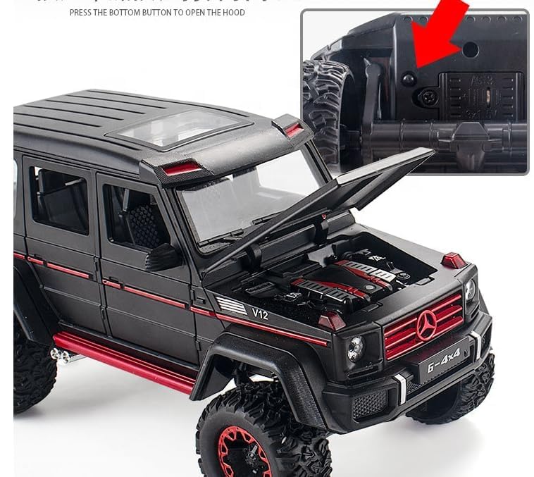 Image of Invite Enterprise Exclusive Alloy Metal Pull Back Die-Cast Car 1:24 Big Mercdes Amg G500 Diecast Metal Pullback Toy Car With Openable Doors,Light Music Boys Gifts Toys For Kids(Green)