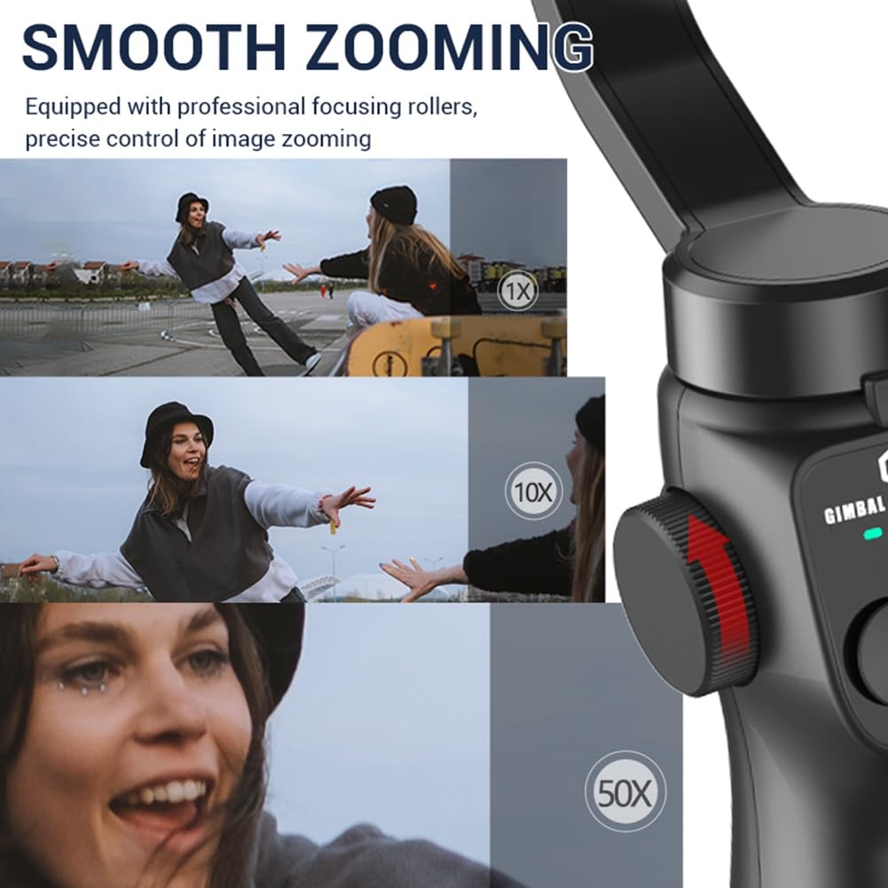 F10 Stabilizzatore Gimbal Portatile a 3 Assi APP Selfie Stick Tracking per Smartphone Vlog Anti Shake Registrazione Video Facile da Usare