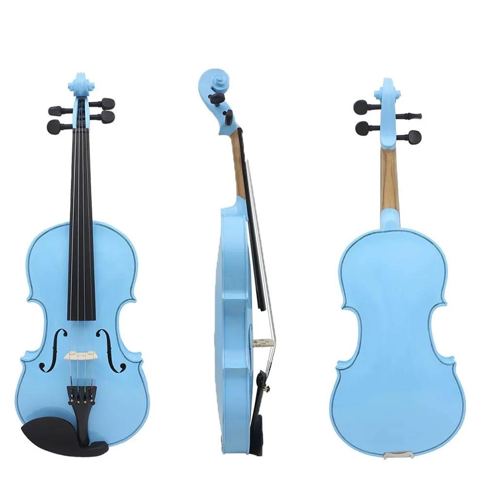 Violino 4/4 Principianti Blu Pannello In Acero Con Custodia Corde Per Arco Spalla Parti Adatte Studio Di Lezione Di Musica(Violin)