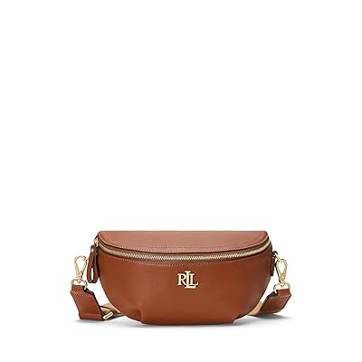 Lauren Ralph Lauren Leather Marcy Belt Bag Cross Body Handbags Brown, Leather/Polyester