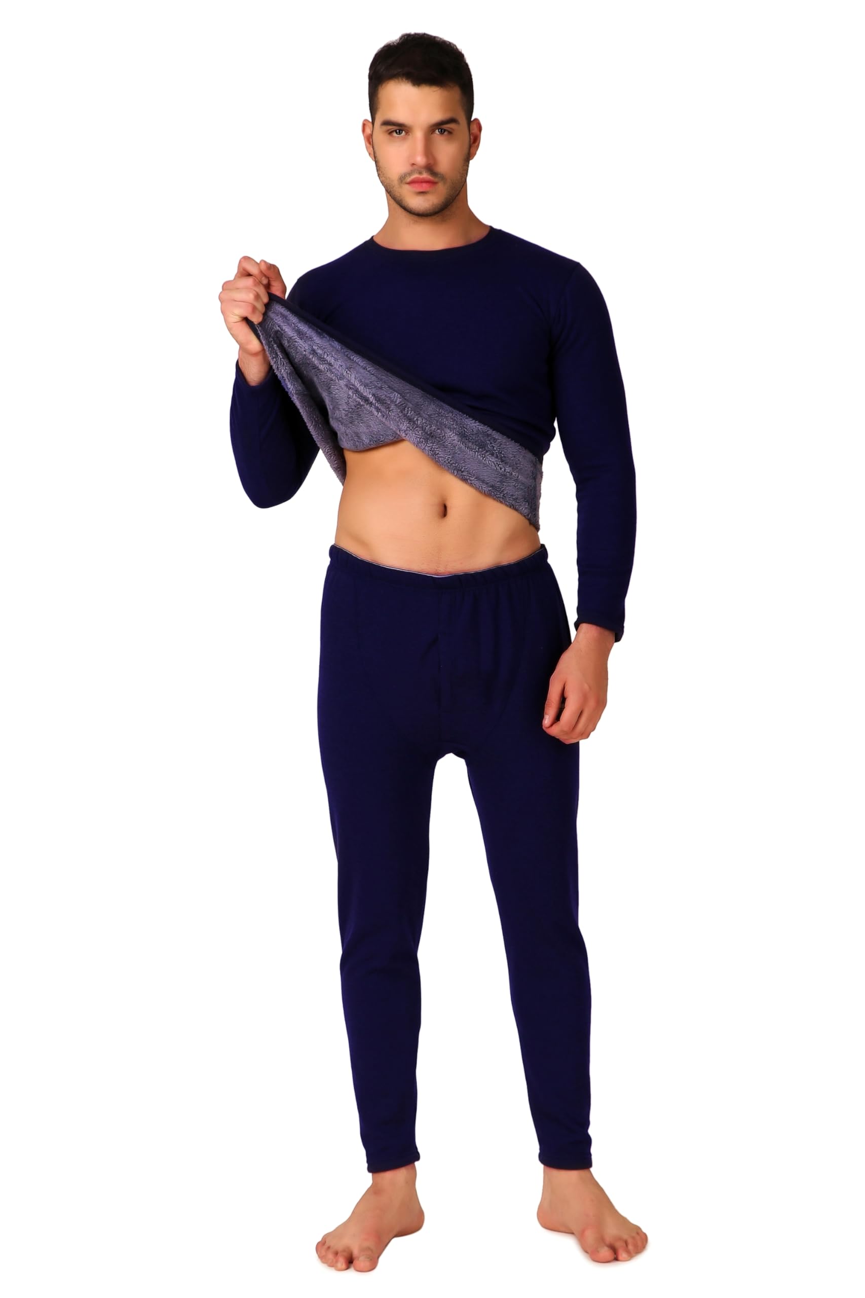 | Mens | Thermal Set (Top and Bottom) | Fur Inside | Round Neck | Full Sleeves |