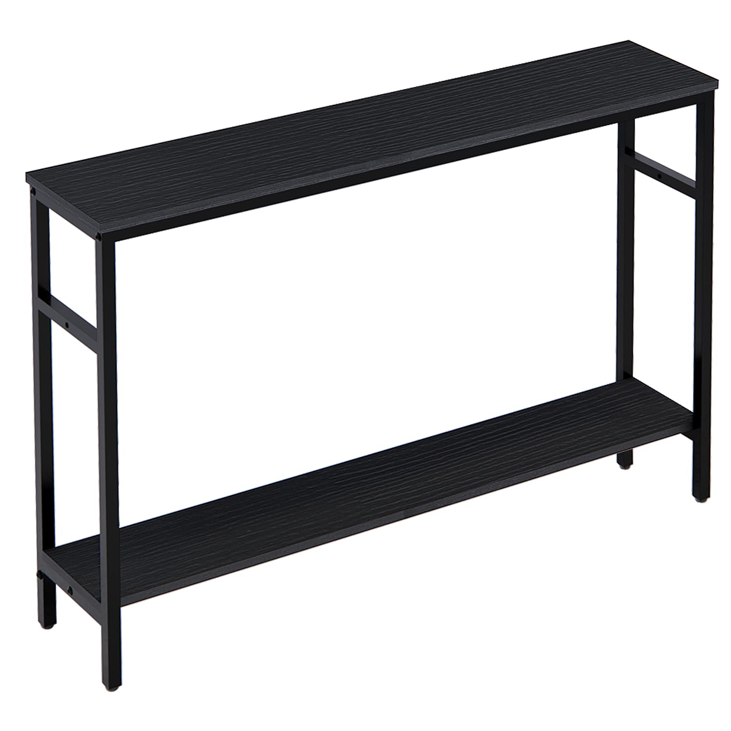 Mesa consola estrecha, mesa de sofá de 47 pulgadas con estante ajustable, mesa delgada de 2 niveles para pasillo, entrada, sala de estar, vestíbulo, color negro 9