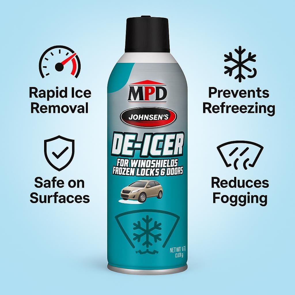 MPD Cobalt Charm Windshield De-Icer Spray – Fast Acting Ice & Frost Remover for Car Windows, Mirrors, Locks & Doors | Prevents Refreezing | Safe for Paint, Metal & Rubber | 10 oz Aerosol Can (6-Pack)