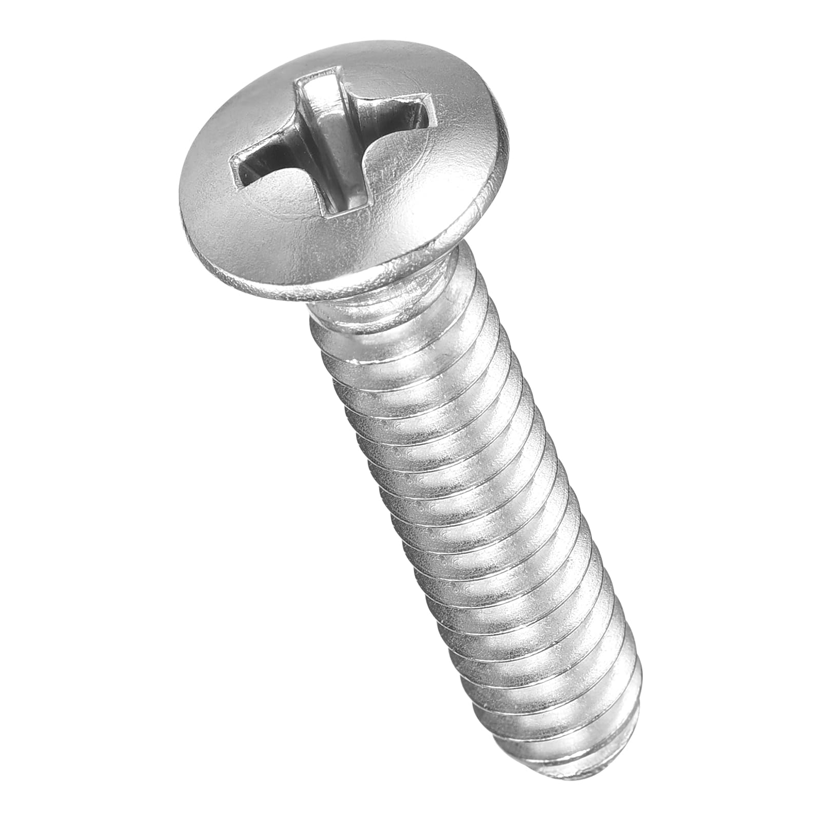 METALLIXITY Semi-Countersunk Oval Head Machine Screws (#10-24x7/8") 50Pcs, 304 Stainless Steel Phillips Cross Recessed Machine Screw Bolts - for Furniture Assembly DIY Projects, Silver