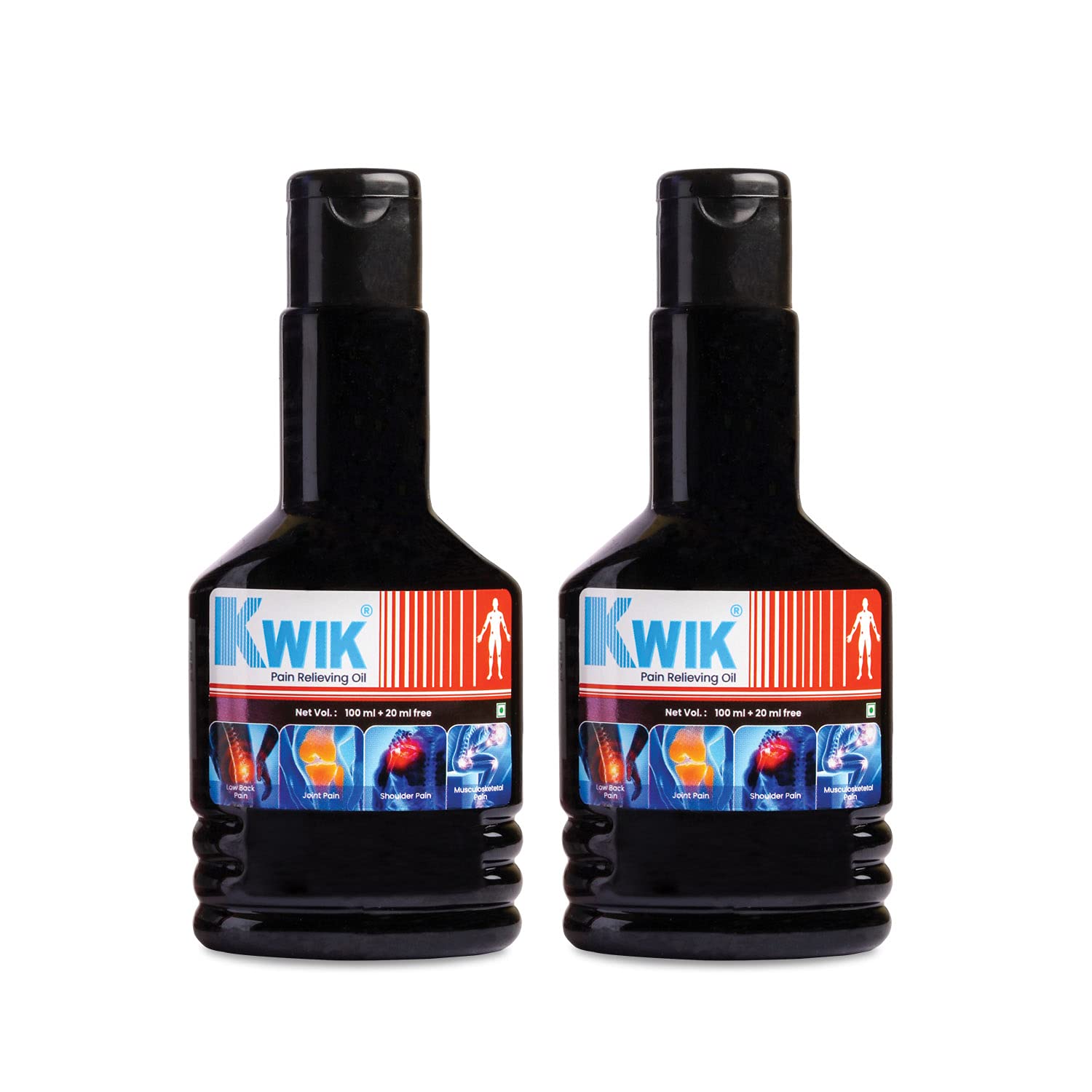 OZONE KWIK Pain Relief Oil with Cinnamomum & Mahanarayan Oil | Ayurvedic Pain Relief Oil | For Joint, Back, Knee, Shoulder & Muscle pain | 120ml (Pack of 2)