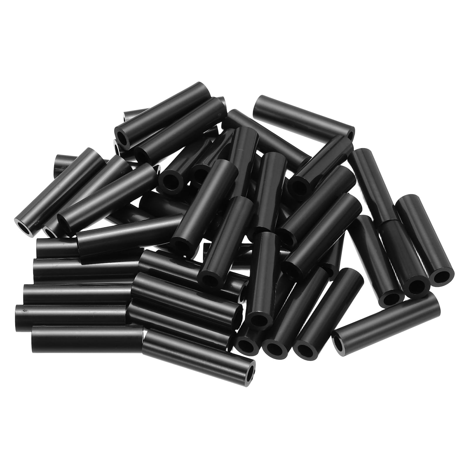 PATIKIL 50Pcs M4 ABS Spacers M4 x 7mm OD x 28mm L Plastic Round Spacer Washers Black Standoff Nut Unthreaded for Screws Bolts Electrical Outlet