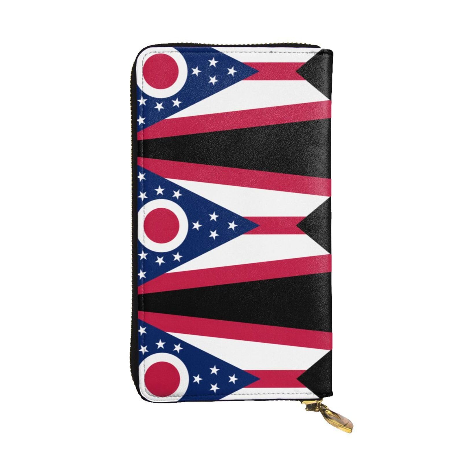 HerYng Ohio State Flag Long Zip Clutch Wallet - Unisex Phone Case with Credit Card Slots, Coin Compartment, Cash Slot