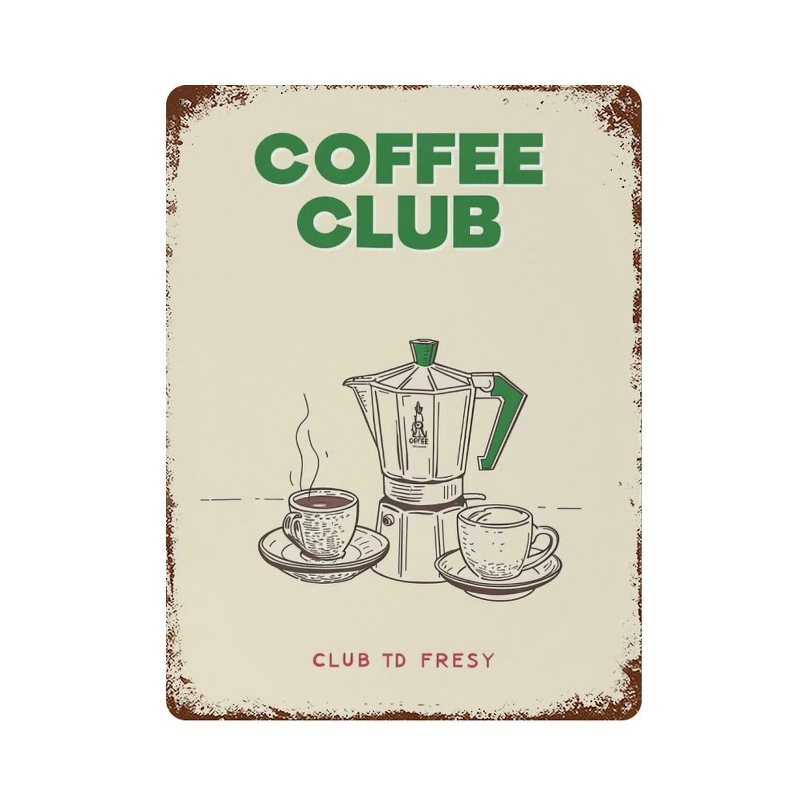 YHGERTKU Fresh Coffee Every Morning 04 Wall Art Retro Iron Vintage Metal Tin Sign Poster Modern Decor for Living Rooms Gift 40x30cm