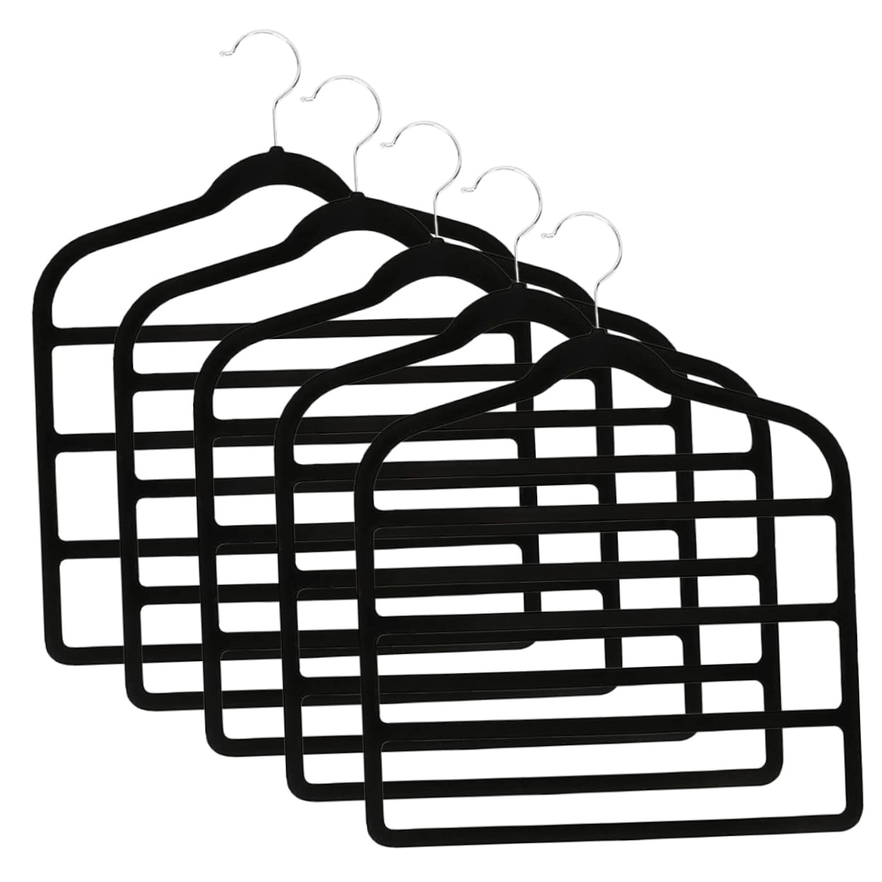 PRETYZOOM 5Pcs Multi Layer Pants Hangers for Closet Organization Space Saving Storage Hangers for Scarf Tie and Towels and Wardrobe