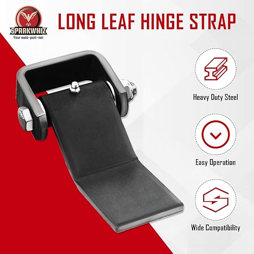 Miniatura 2 de Bisagras de remolque de volcado para soldadura en bisagras de puerta de remolque engrasable resistente, bisagra de hoja larga estilo correa, paquete