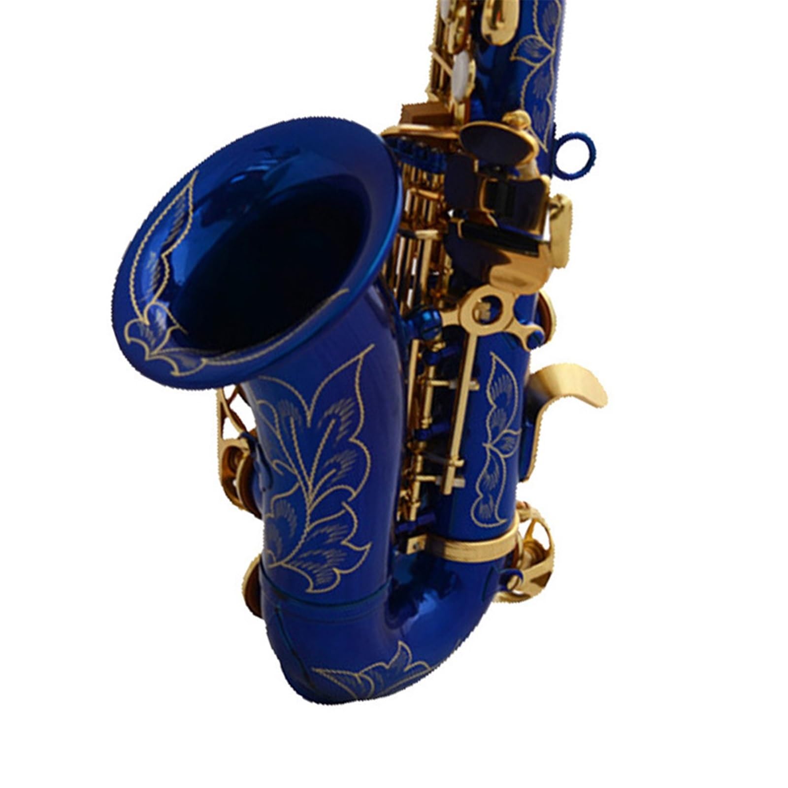 Sassofoni per gli amanti della musica Sassofono soprano in Si bemolle laccato blu con curvatura piccola per adulti e principianti
