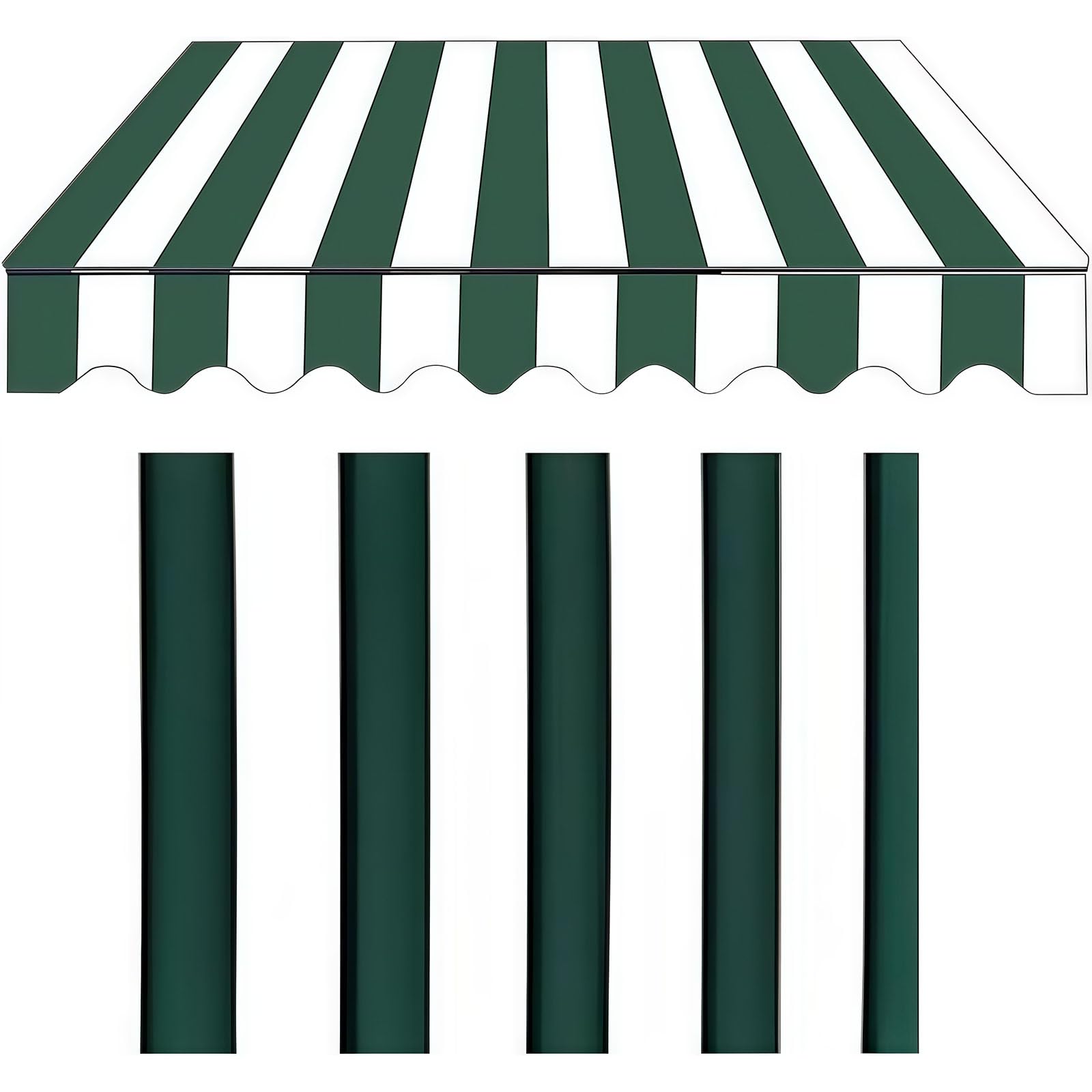 Ausziehbares Markisen-Ersatzgewebe, wasserdichtes Polyester-Überdachung für Terrasse und Fenster, mehrere Größen: 2 x 1,5 m, 2,4 x 2,0 m, 2,4 x 2,1 m, 