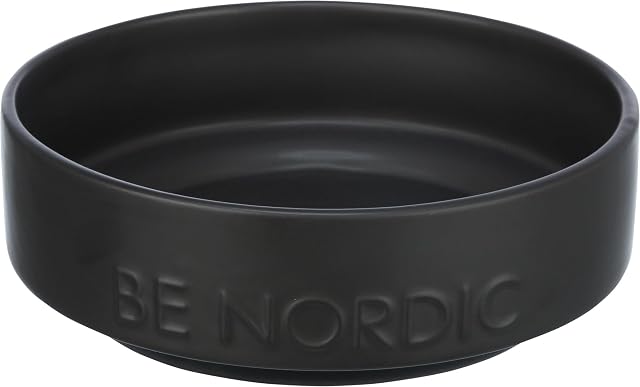 Trixie BE Nordic Comedero cerámica, Caucho 0, 5l, ø16 cm Ngr, para Perros