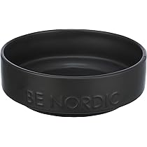 TRIXIE Ciotola per cani in ceramica BE NORDIC 500 ml nero – moderna ciotola per cani di piccola taglia Ø 16 cm ciotola in ceramica con rivestimento in gomma antiscivolo – 24523