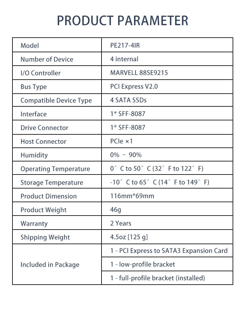 4-portowa karta kontrolera SATA PCIe RAID 6 Gb/s, Marvell 88SE9230, obsługa RAID 0/1