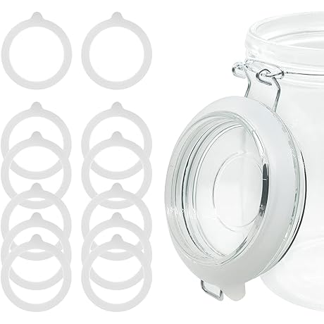 Leakproof Silicone Replacement Gaskets for Mason Jars, 12-Pack