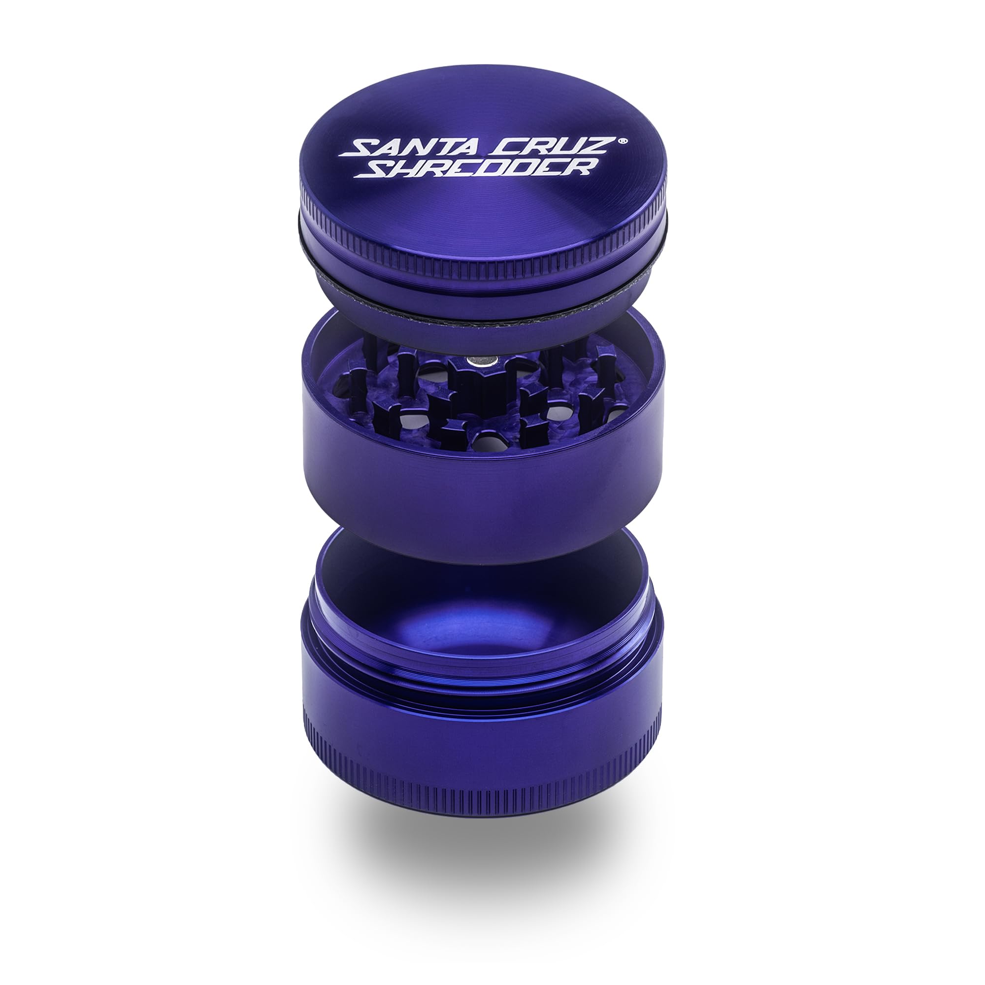 Santa Cruz Shredder Herb Grinder 3 Piece Medium 2 1/8" Superior Grip and Aluminium (Purple)