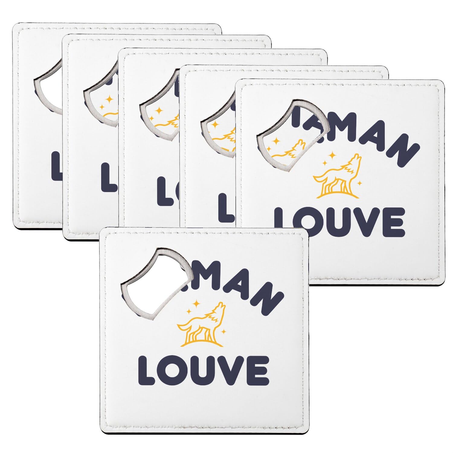 Sous-verre décapsuleur Maman Louve : lot de 6 pour ouvrir vos bouteilles et protéger vos tables