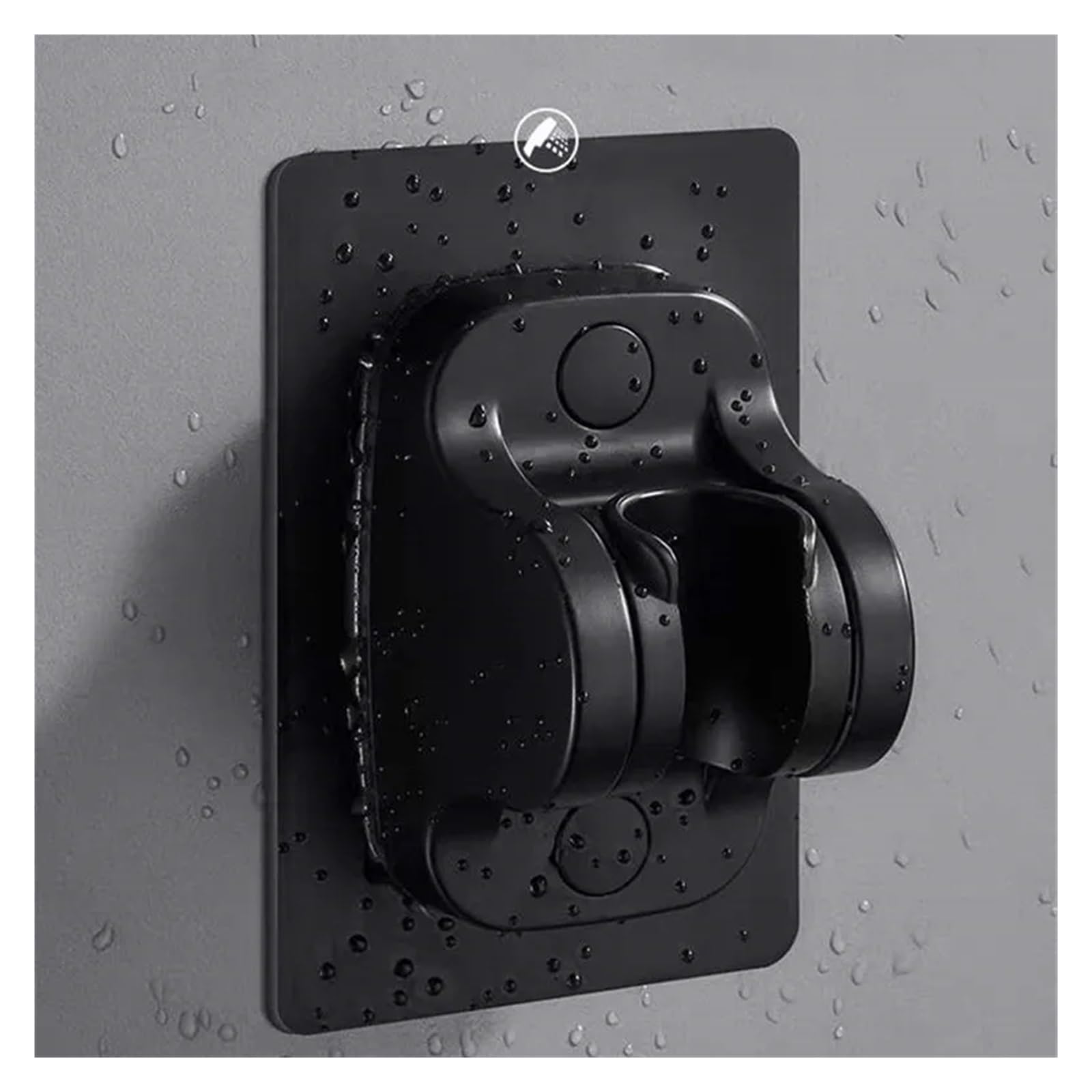 Msfhtgf Black Shower Head Bracket， Suction Cup Shower Holder Adjustable Nozzle Handheld Punch-Free