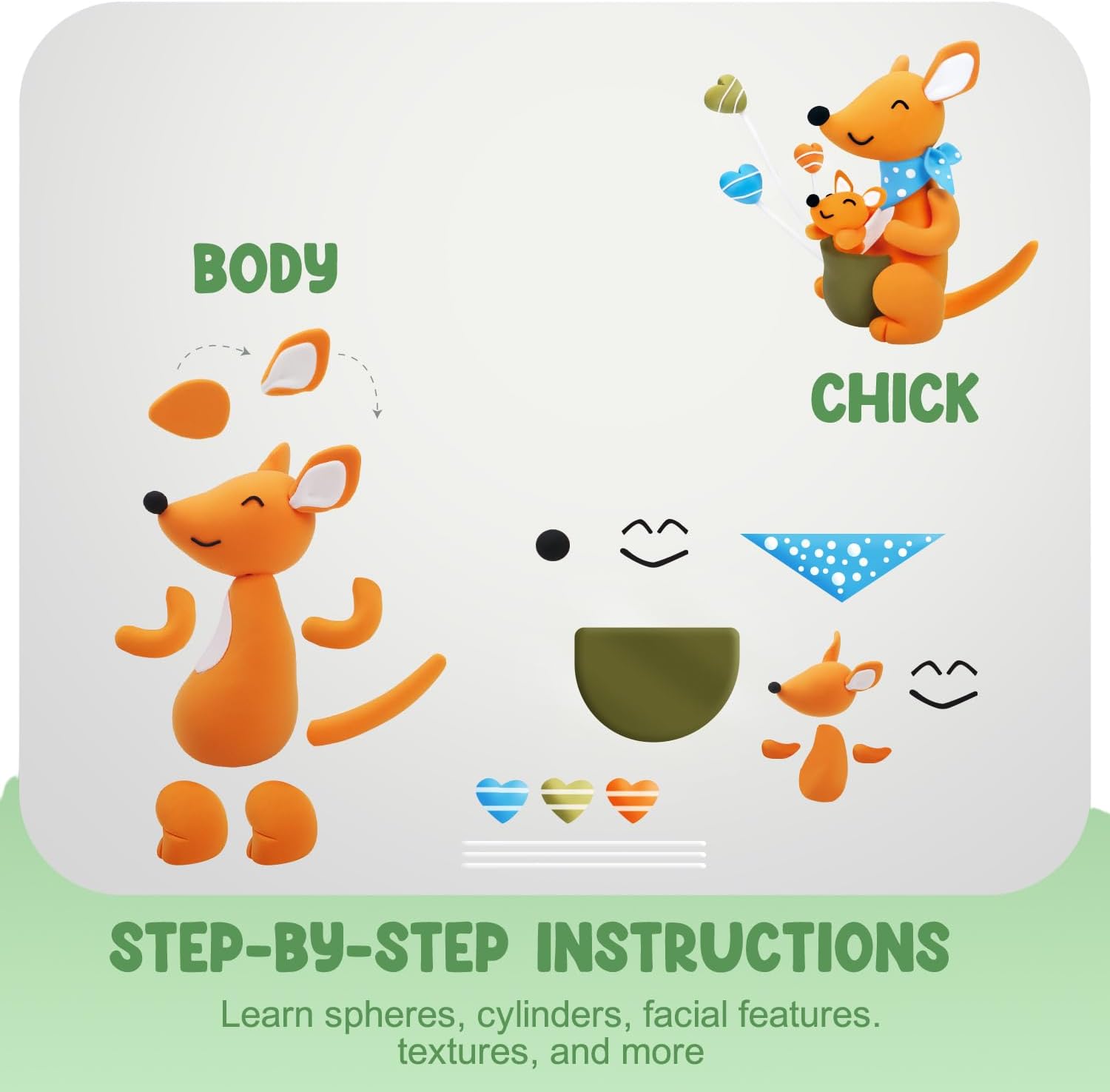LOUFOR Air Dry Clay Kits - Modeling Clay for Kids, Ultra Light & Soft, Safe & Non-Toxic, DIY Airdryclay Kit with Sculpting Tools and Tutorials, Creatible Art Crafts Toys Gifts for Boys Girls
