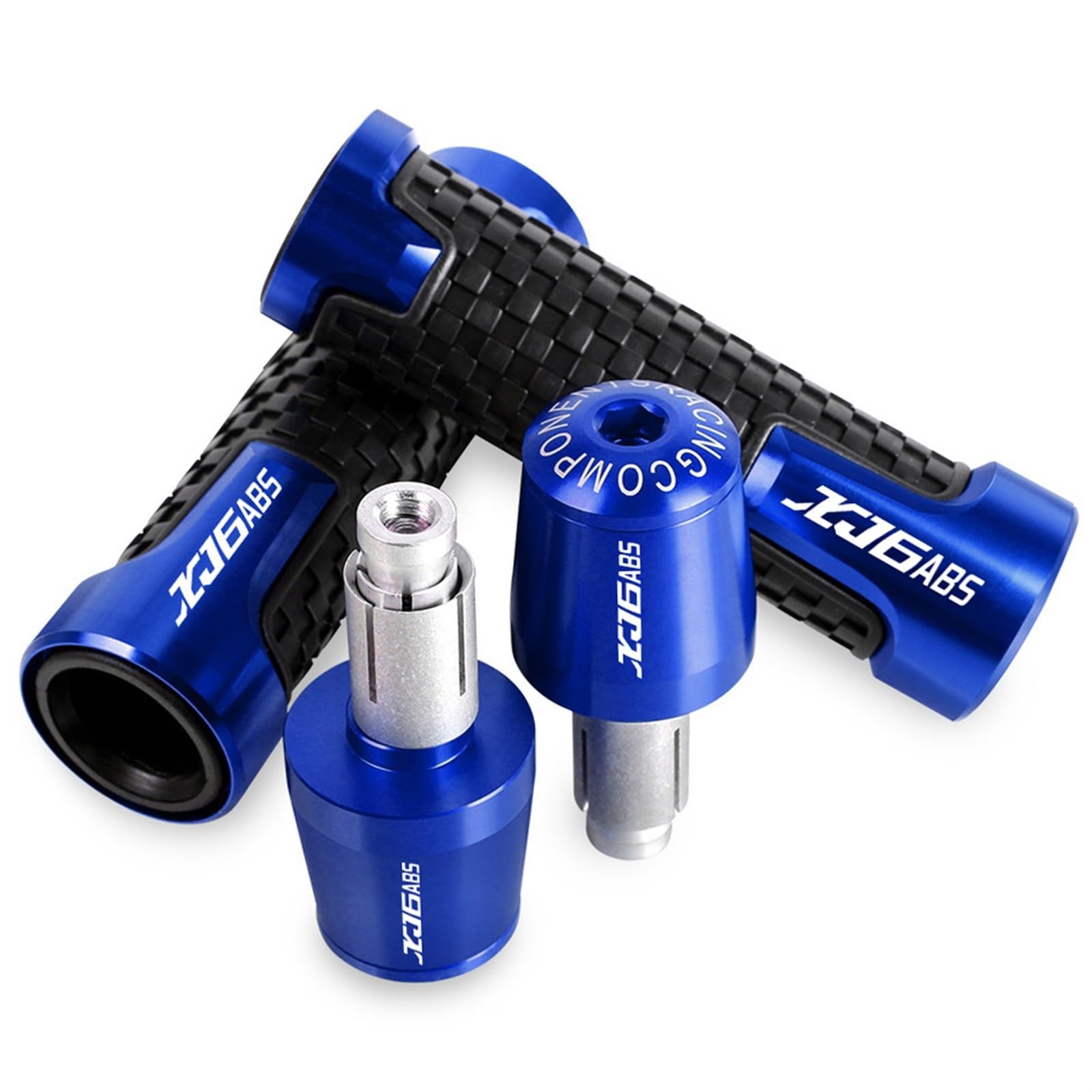 Manopole Per Manubrio Moto Yamaha XJ6 ABS (2009-2015) – In Alluminio CNC E Gomma Antiscivolo, Tappi Inclusi, Montaggio Facile