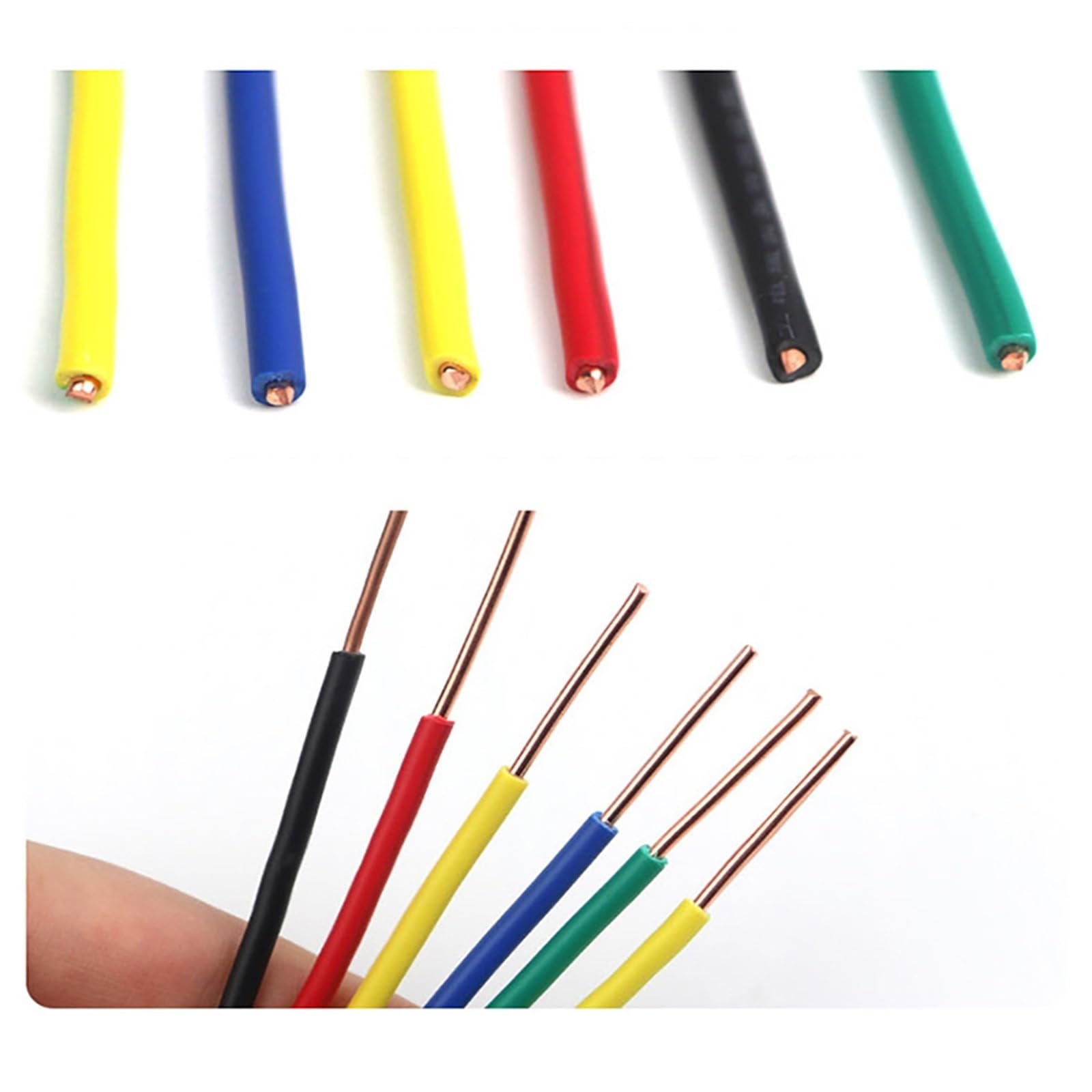 Przewody elektryczne, 10AWG Solid Copper Wire Kabel elektryczny 220V 380V Kable elektryczne jednożyłowe(Yellow,20Meter)