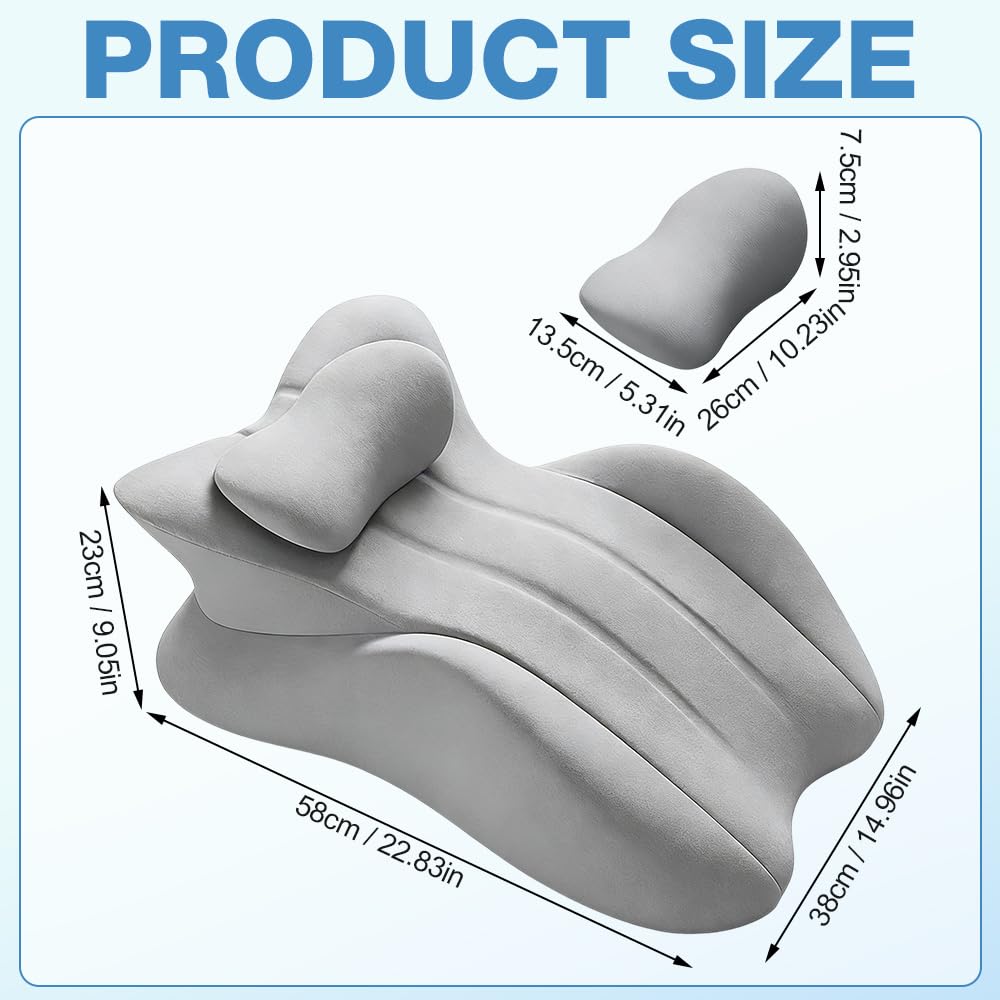 Coussin Couple, Coussin Sexuel pour Couples, Coussin Triangulaire en mousse à Mémoire de Forme, Oreillers Coin pour Couple avec Housse Amovible, Gris