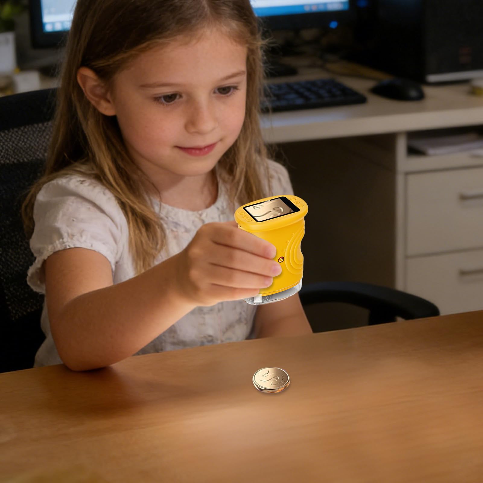 Microscopio Digitale per Bambini Giocattoli Scientifici Educativi | Microscopio Digitale Manuale con Schermo 5 cm per Casa Scuola Natura Ragazzi Ragazze