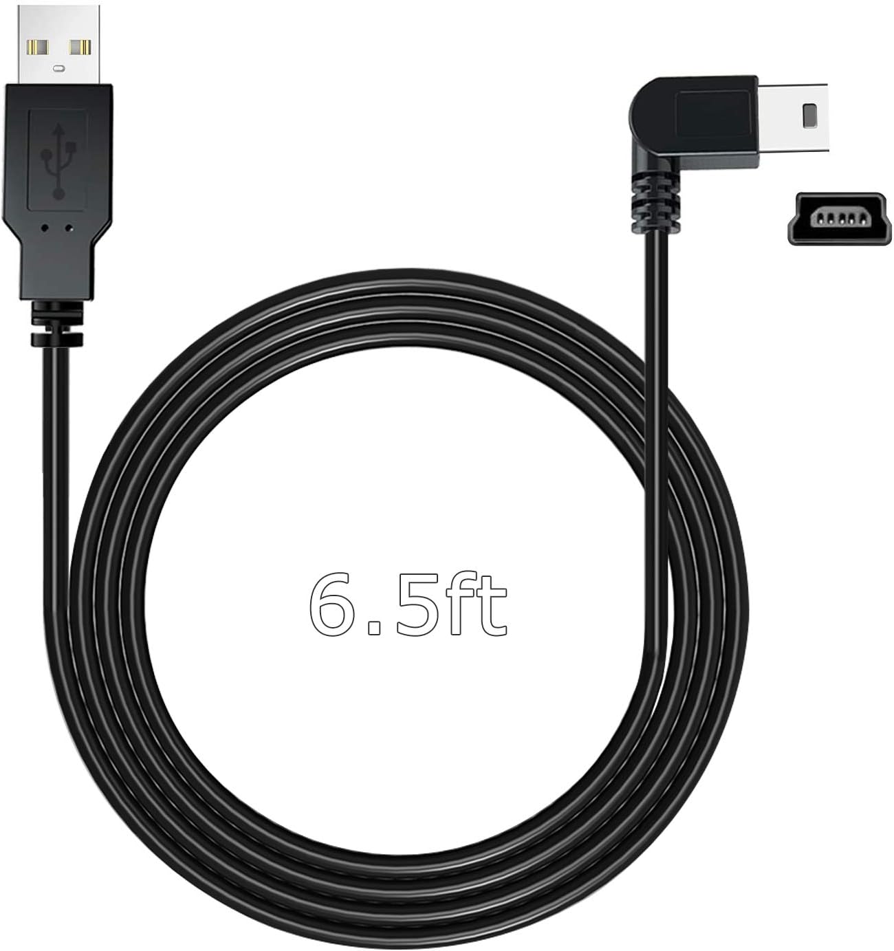 Charging Cable for Dash Cam,6.5 Ft Mini USB Dash Camera Mirror Dash Cam GPS Power Cord,Fit Garmin,CHORTAU,TOGUARD,Crosstour,Rexing V1/V1P,Vantrue N1/N2 Pro,GOODTS,Pruveeo,etc
