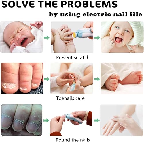 Miniatura 37 de Cortador de uñas eléctrico para bebés, lima de uñas para bebé, 20 en 1, kit de lima de uñas seguro para recién nacidos, niños pequeños o adultos,