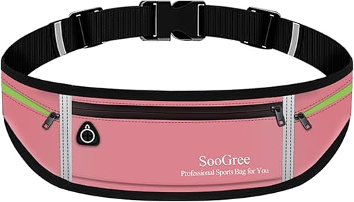 Miniatura 8 de Cangurera deportiva delgada para correr para mujeres y hombres, riñonera reflectante al aire libre, cinturón de corredor, cremallera impermeable