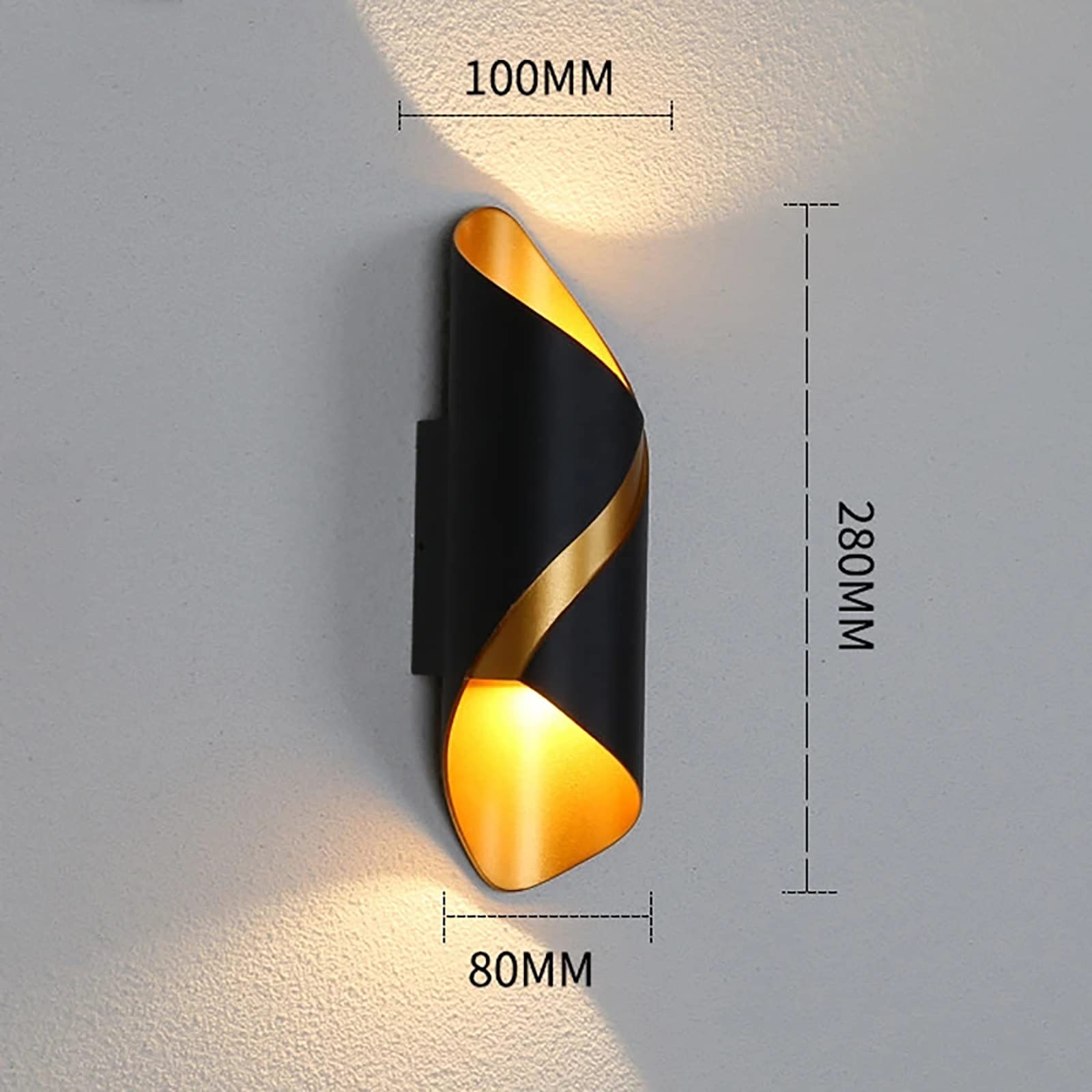 Spiralne oświetlenie kinkietowe LED, 10W wtykowe oprawy oświetleniowe naścienne, ciepła biel 3000K Led w górę i w dół na ganku Kinkiet do salonu Sypialnia Przedpokój Schody Łazienka