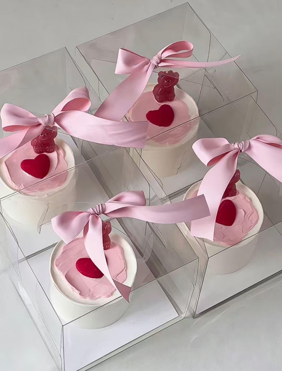 20 cajas transparentes de panadería de 6 x 6 x 5 pulgadas, caja transparente para tartas de chocolate, donas, cajas de regalo para fiestas, bodas, graduaciones