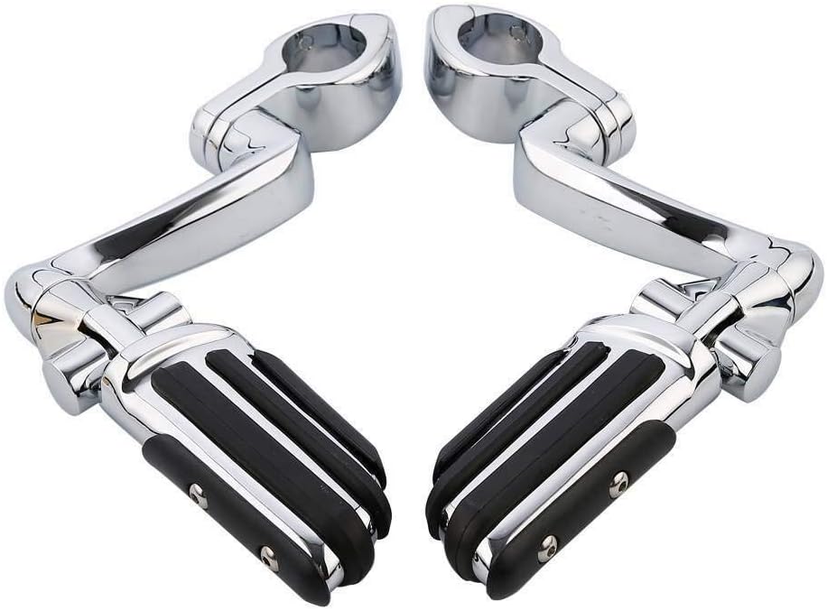 Green-L Universal Motorcycle 1.25" Engine Guard Male Mount Highway Footpeg Footrest Kit Fit for Kawasaki Harley Touring Road King Street Glide Electra Ultra 1 1/4" Crash Bar