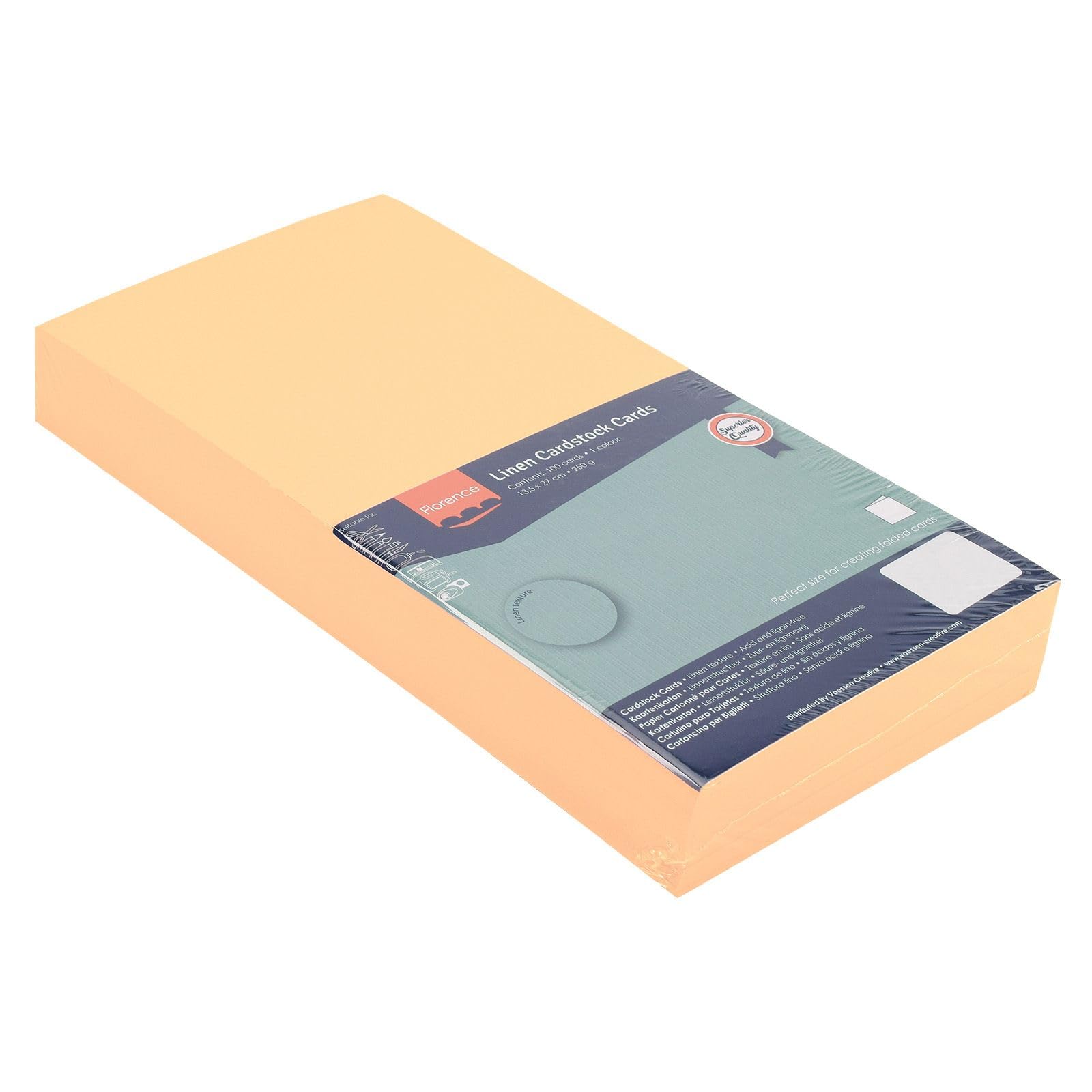 Florence Linen Cardstock 10.6 x 5.3 Inches Beige (Parchment), 100 Sheets of 250 GSM Coloured Paper - Image 3