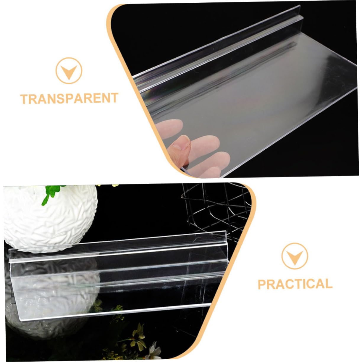 5 Set transparente Schuh-Display-Regale Slatwall Aufbewahrung für Schuhe und Accessoires, vielseitiges Design für Einzelhandel, 4 Stück je Set